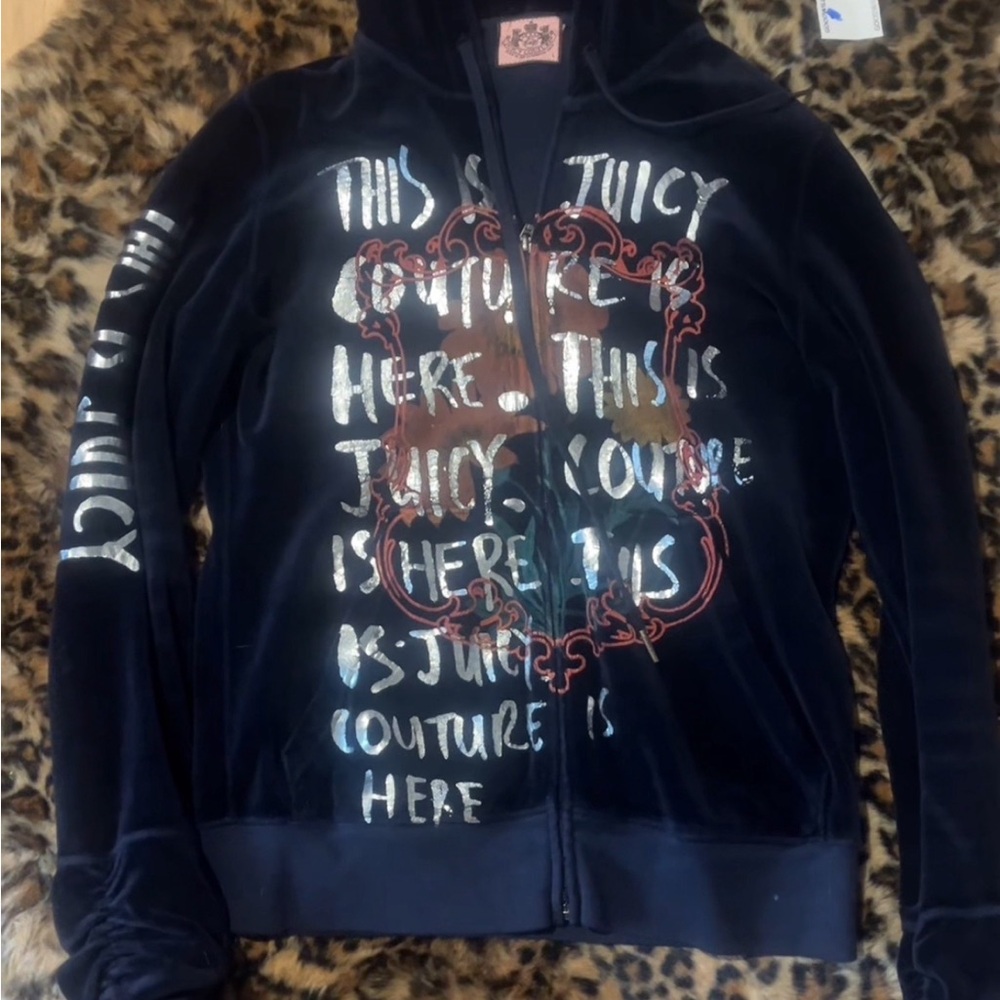 Juicy Couture Navy Velour Hoodie